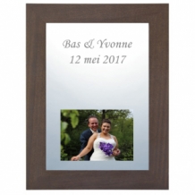 Koloniaal houten lijst met spiegel met foto