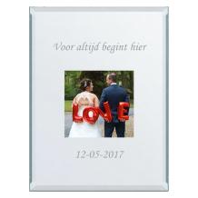 Spiegel met zwart wit foto