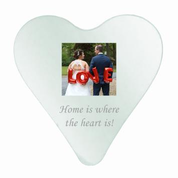 Foto graveren hartvormige spiegel